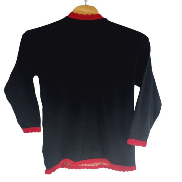 Classic Elements Womens Small Oversized Black Long Sleeve Christmas Sweater - Picture 3 of 5